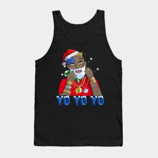 Black Santa Claus Gangster Christmas Tank Top